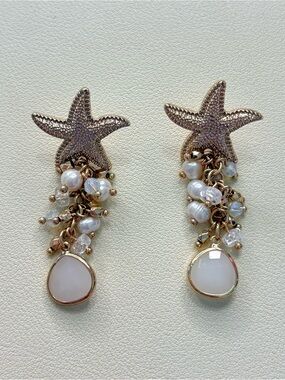 Piper K Starfish pearl earrings